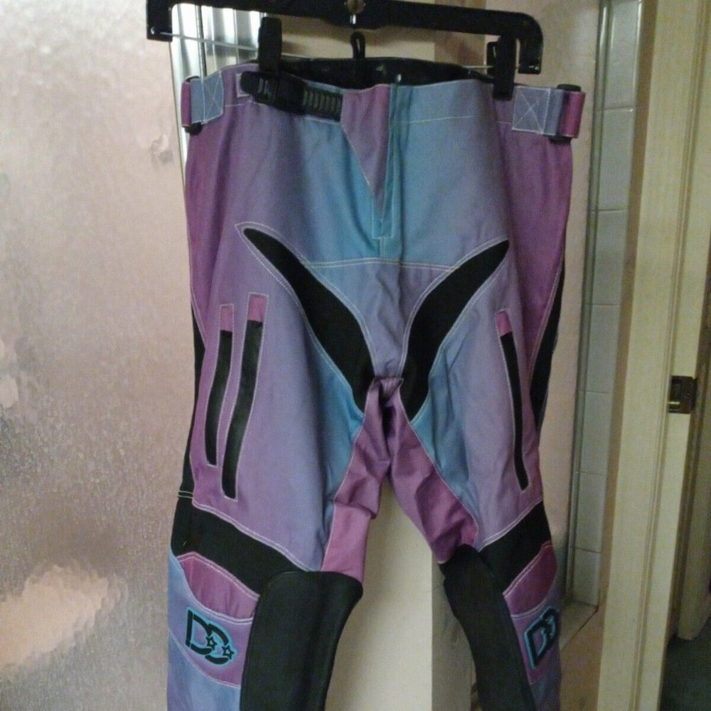 NEW DD DEEP DIRT Blue/purp Mesh Lined CYCLE/MOTORCROSS RACING PANTS Waist 30. 32